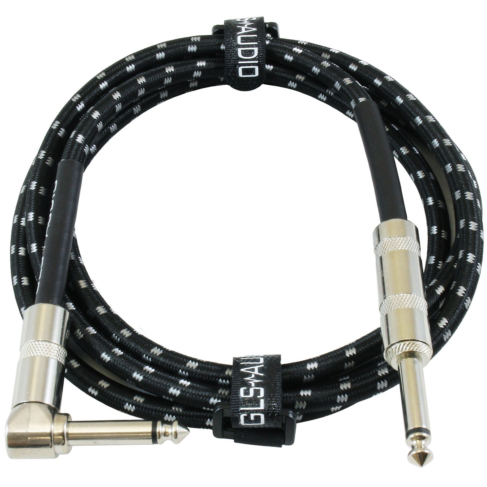 GLS Audio Instrument Cable - Amp Cord for Bass & Electric 6ft, Black/Grey 