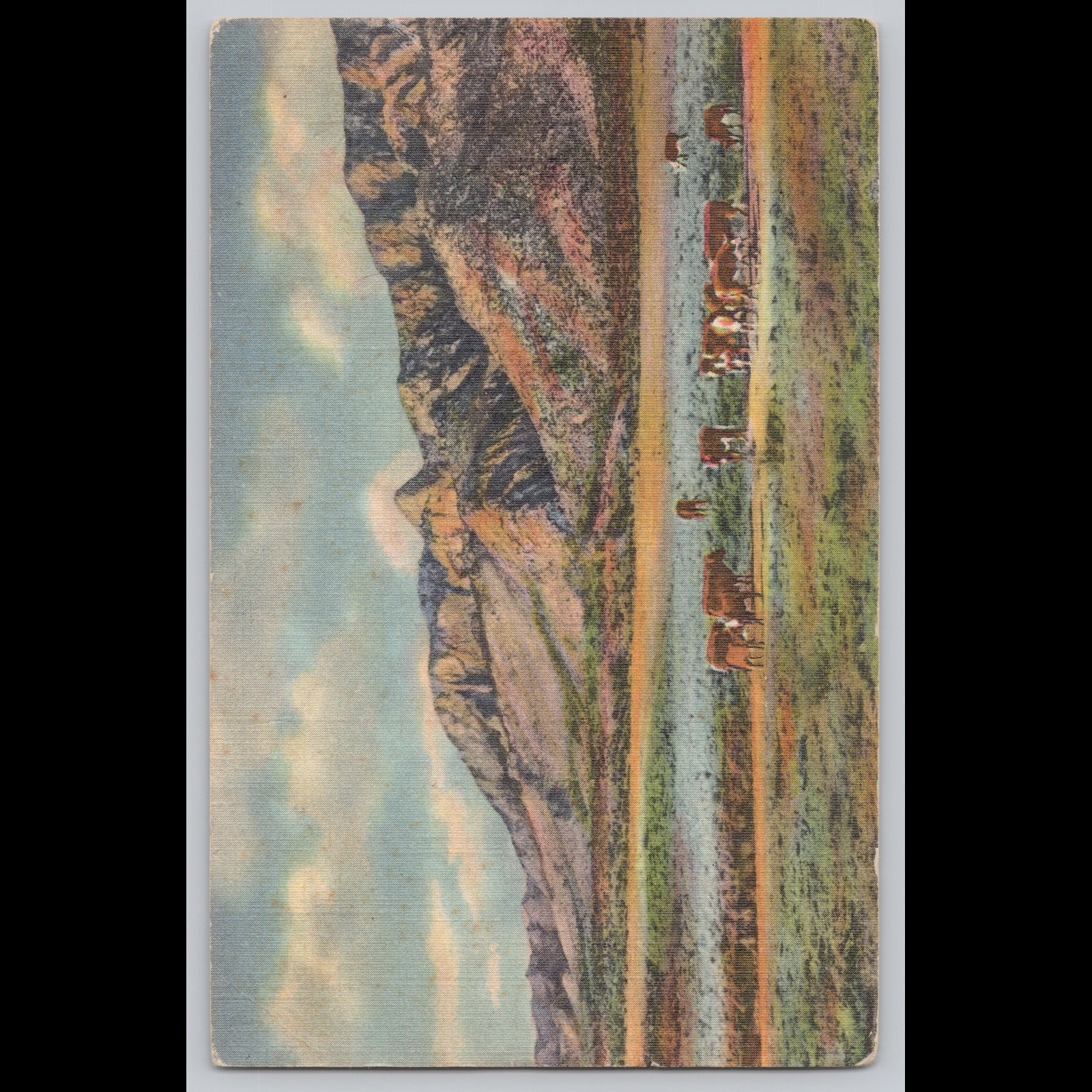 Antique Postcard Sandia Mountains Albuquerque NM Scenic View