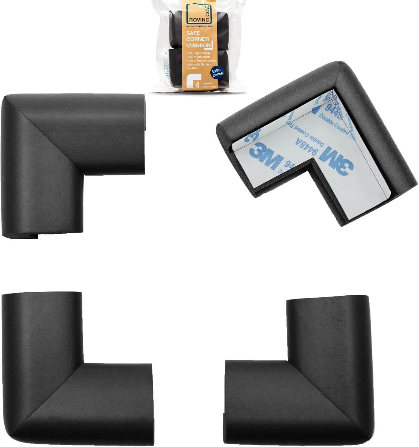 Heftyfit Corner Protector for Baby (4 Large Corners), Heavy-Duty Soft Rubber Foa