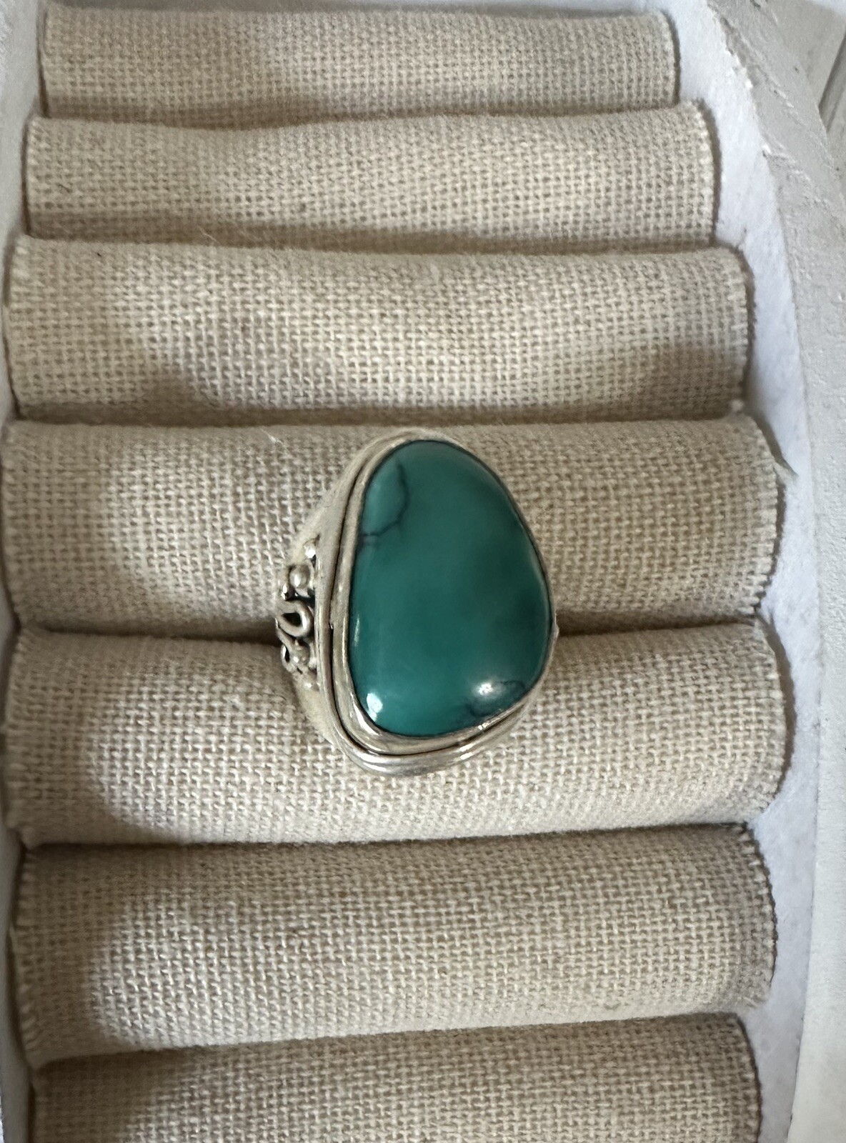 Turquoise sterling silver ring women’s Size 6.5
