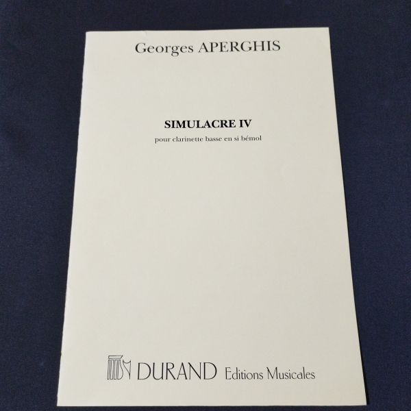 Sheet music bass clarinet Georges Apergis simulation IV. Shelf B4