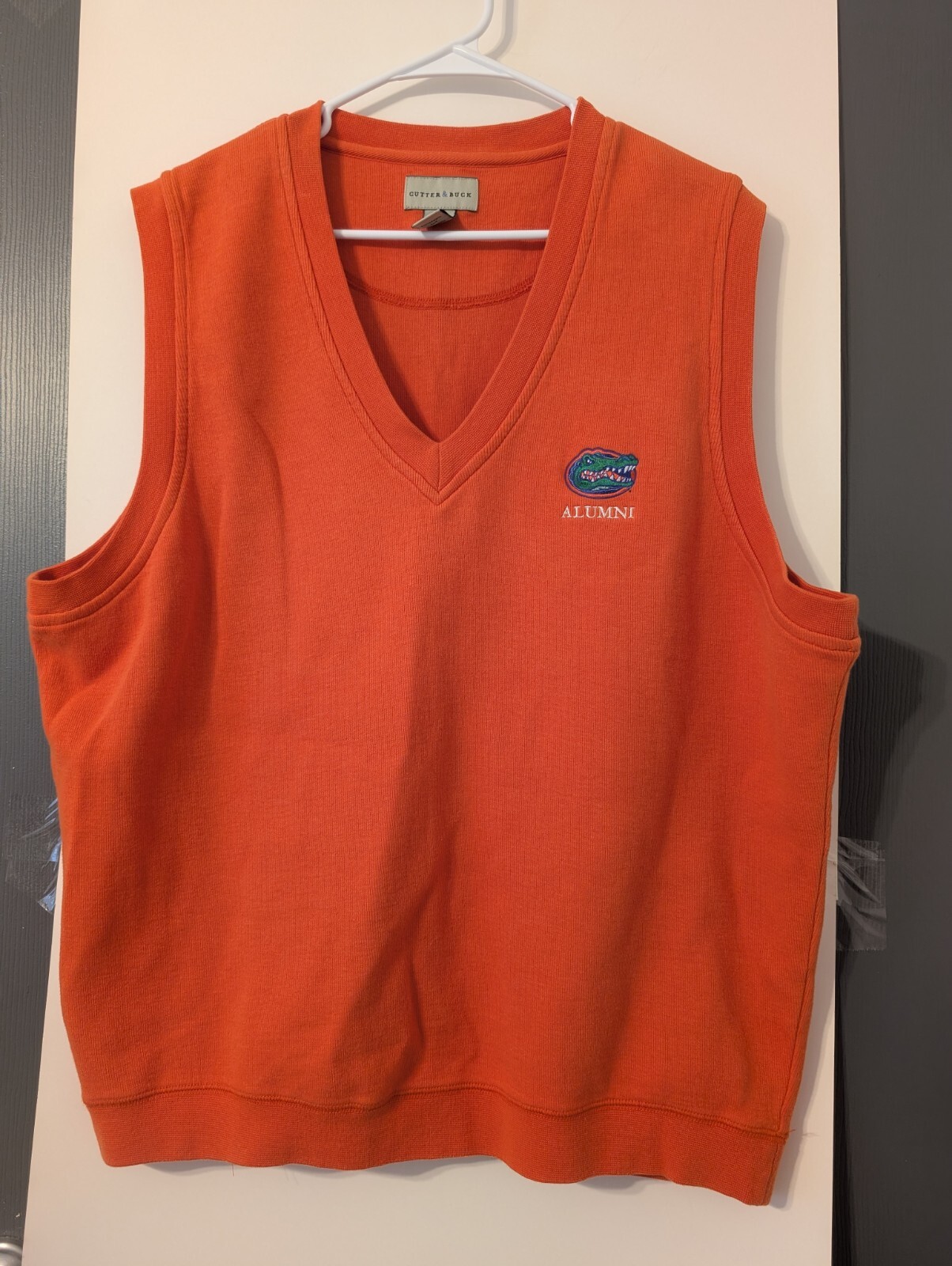 Florida Gators Sweater Vest Mens V-neck Orange Embroidered Logo Alumni Size XL
