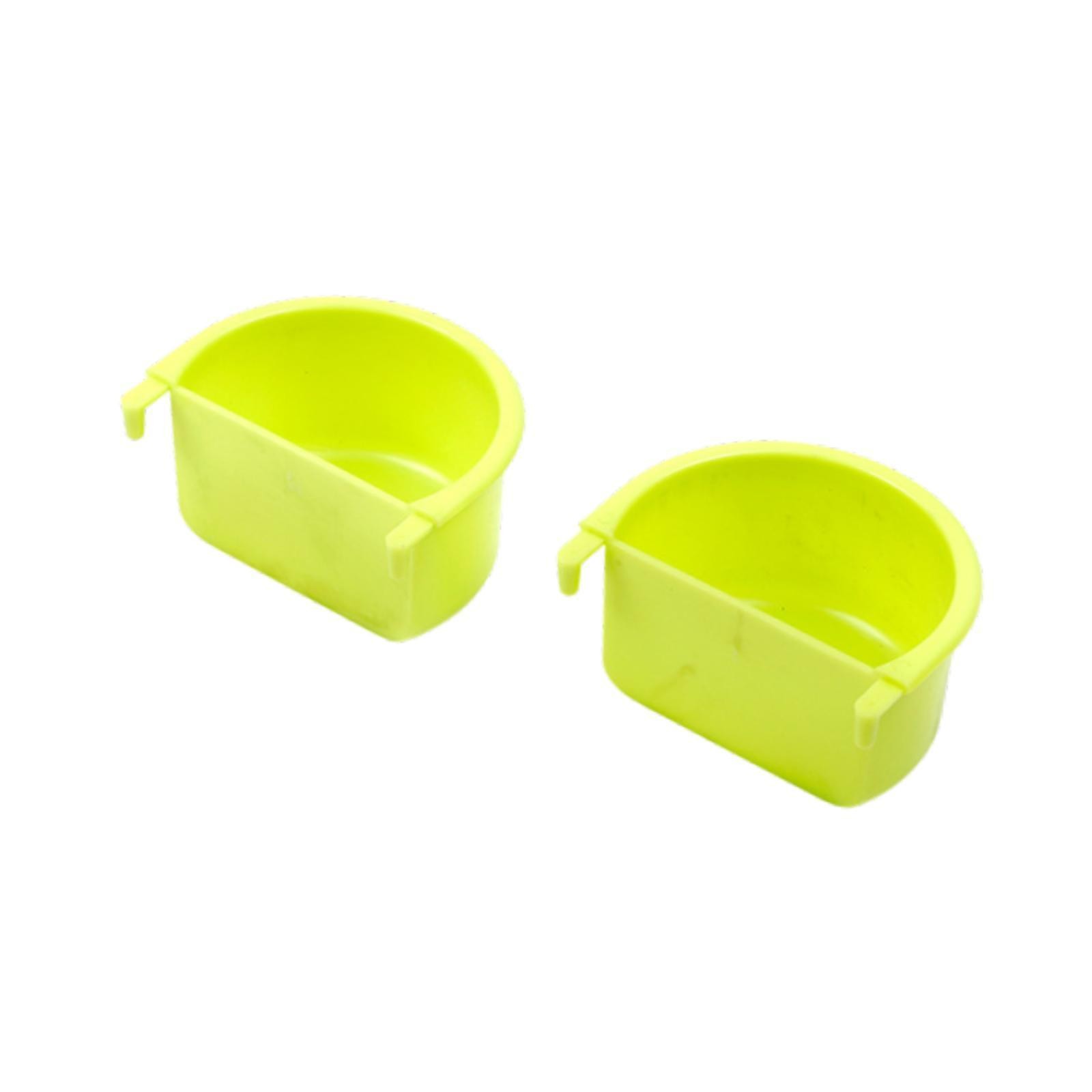 2x Bird Feeder Cage Bowls Easy to Install Food Trays Bird Feeding Dishes for