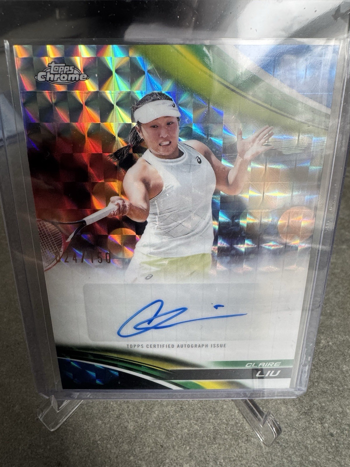 2025 Topps Chrome Claire Liu Auto I Blue Geometric Refractor #/150