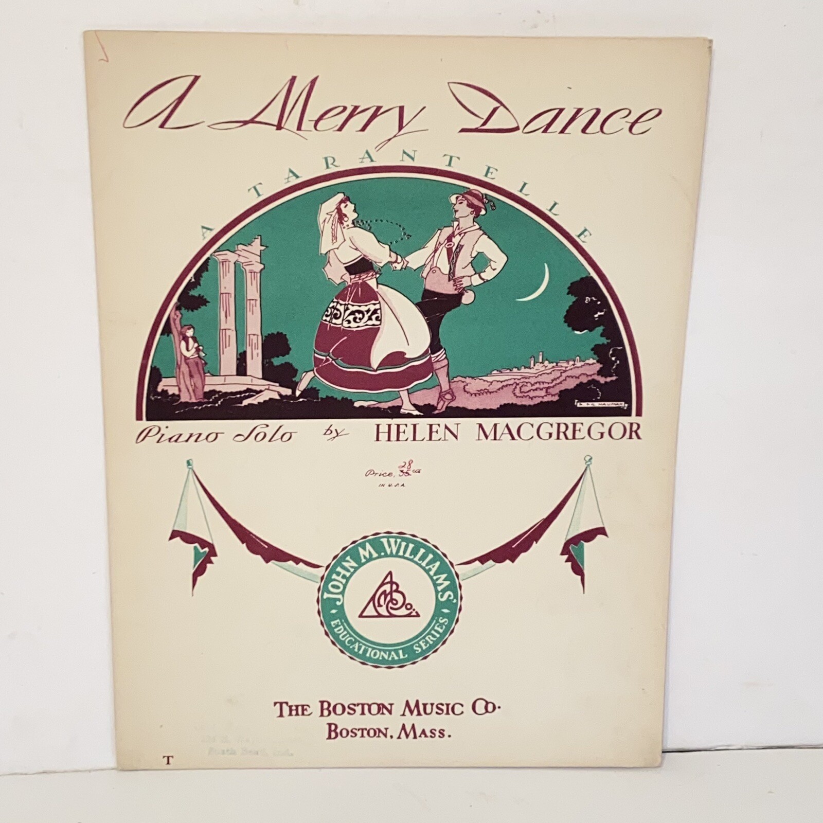 Vintage 1932 A Merry Dance Piano Solo Sheet Music by Helen MacGregor