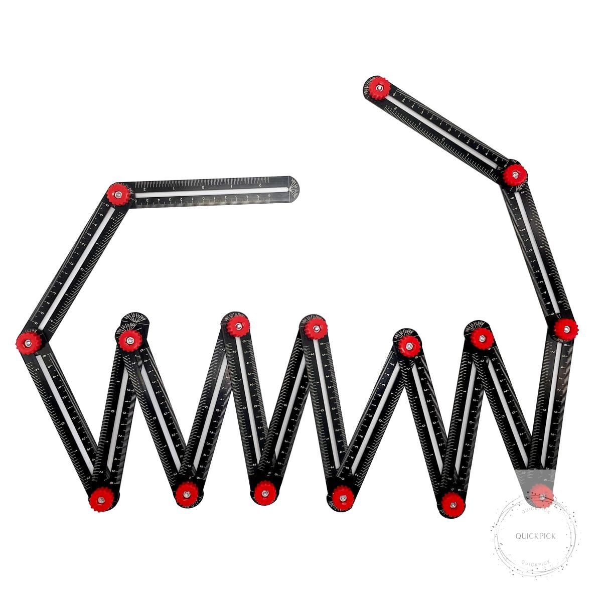 Multi Angle Measuring Ruler 16-Sides Ruler Hole Locator Aluminum Alloy Universal