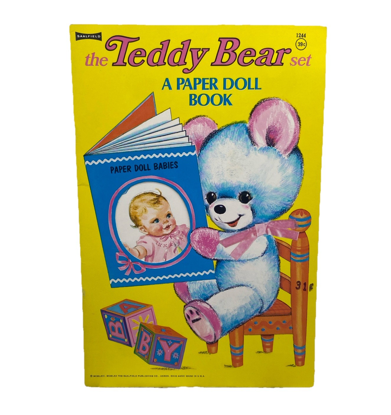 1970 Artcraft- The Teddy Bear set Paper Doll Book- paper doll Babies {64}