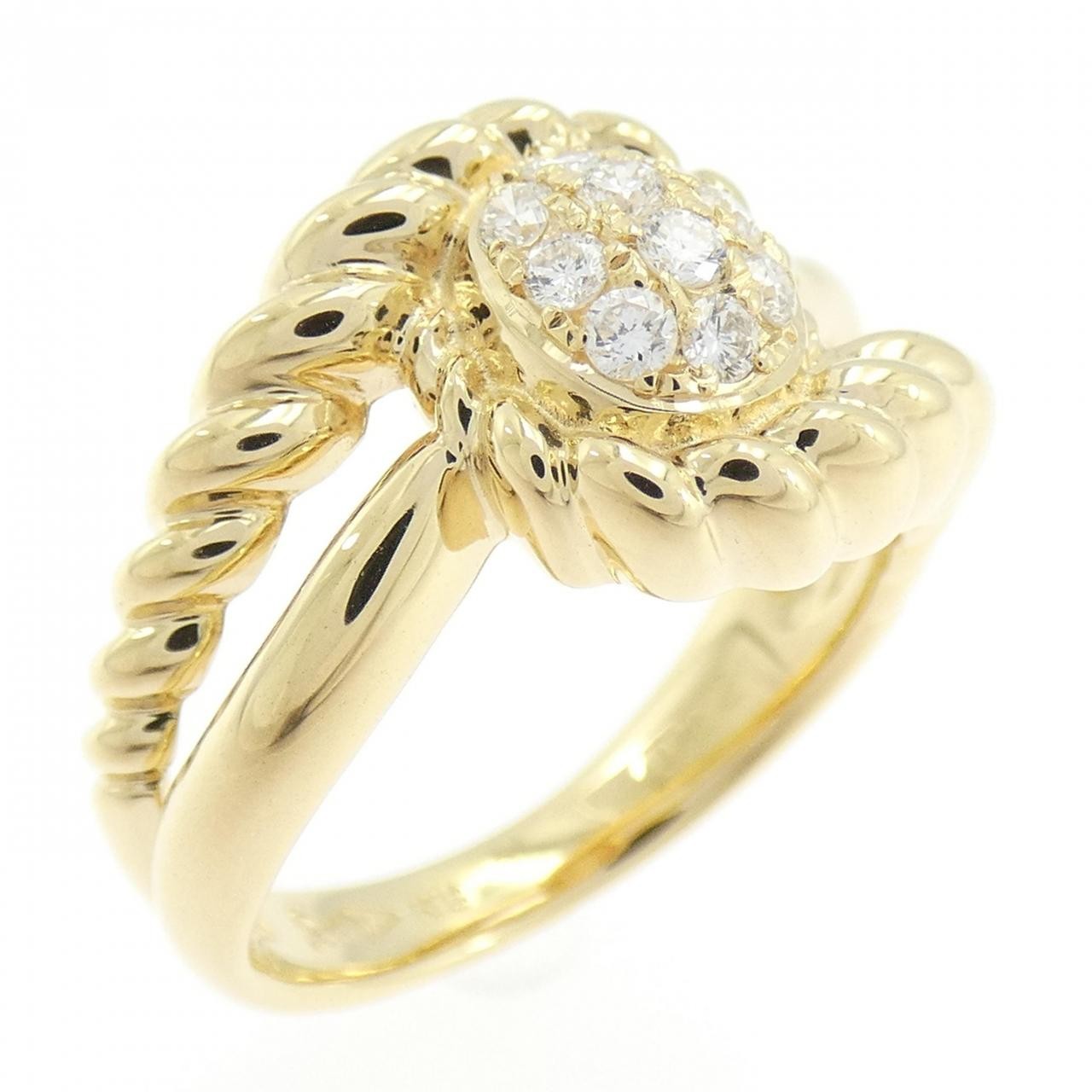 Authentic K18YG Diamond Ring 0.22CT #260-007-644-7600