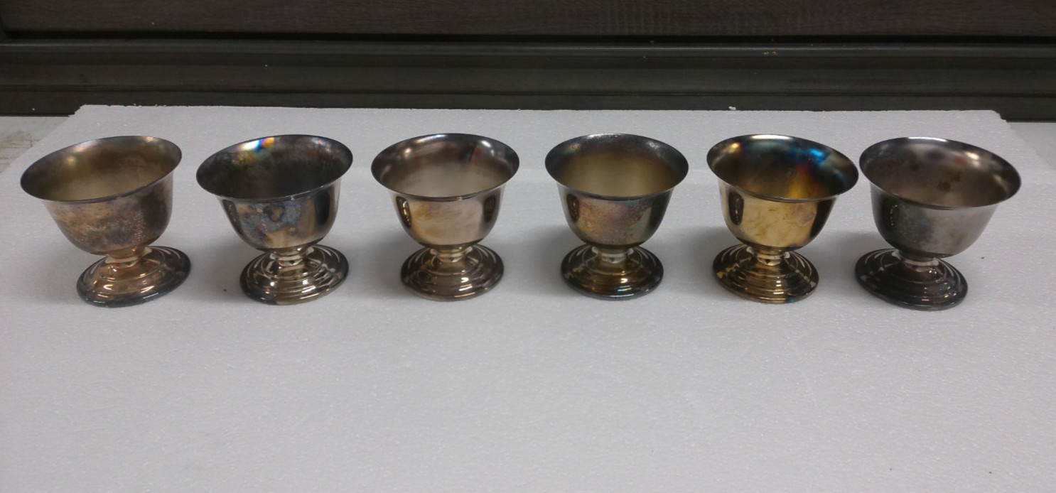 Set of 6 Wm Rogers & Son Silverplate Sherbet Dessert Cups Footed Bowls