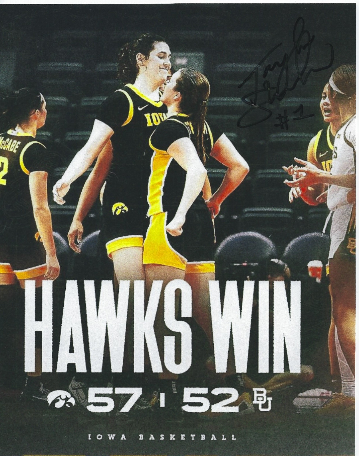 TAYLOR STREMLOW Signed 8.5 x 11 Photo Signed REPRINT Basketball IOWA HAWKEYES