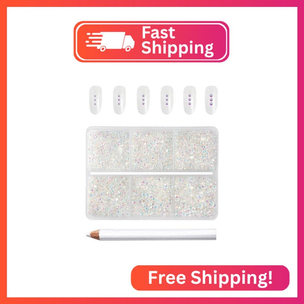 Beadsland 7200pcs Flatback Rhinestones,Transparent Rhinestone Nail Gems Round Cr