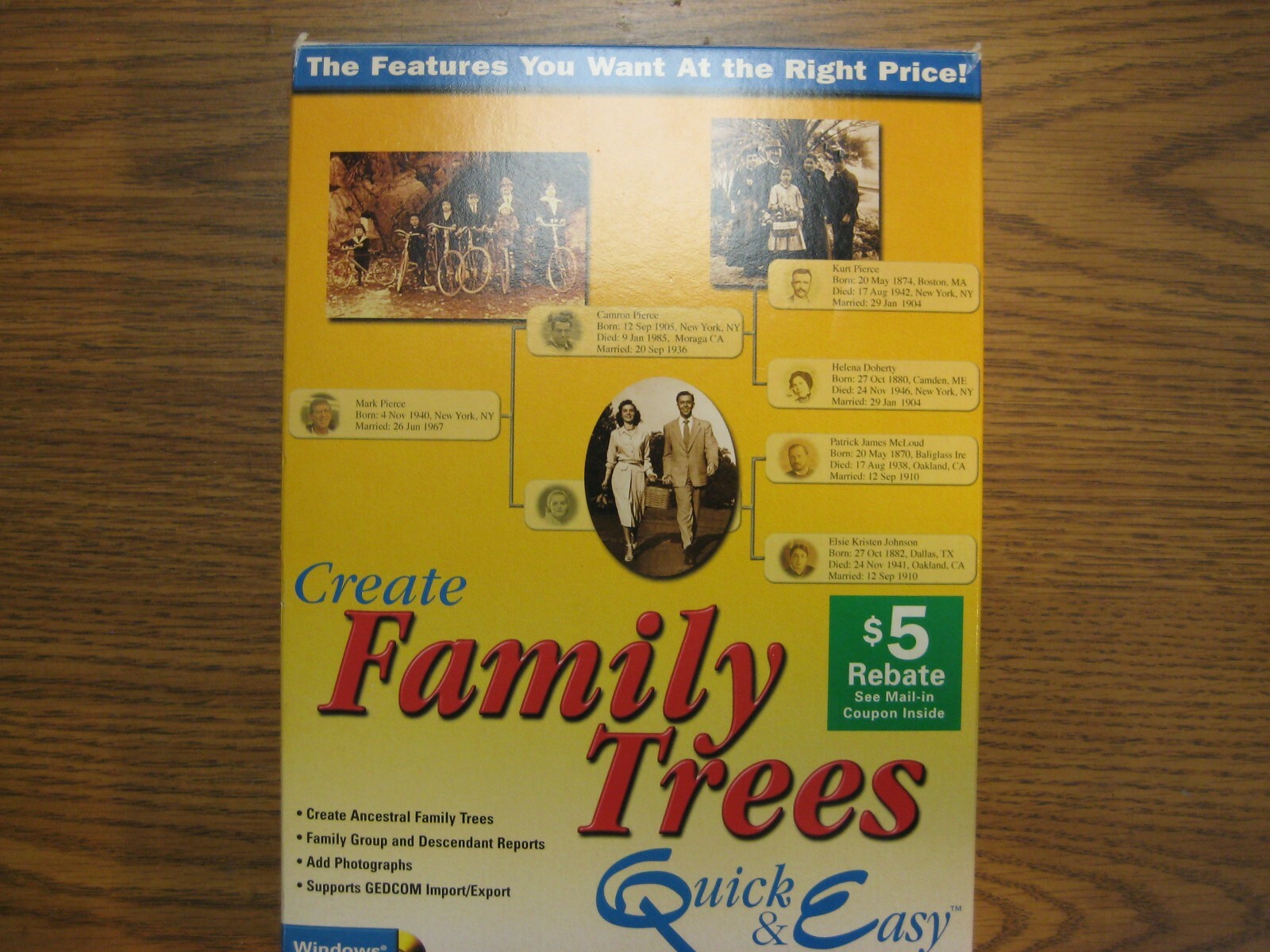 Create Family Trees Quick & Easy Genealogy PC  CD Software for Win 3.1 / 95 / NT