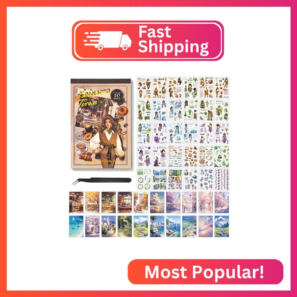 Vintage Washi Stickers for Scrapbooking, People Sticker Book for Journaling with