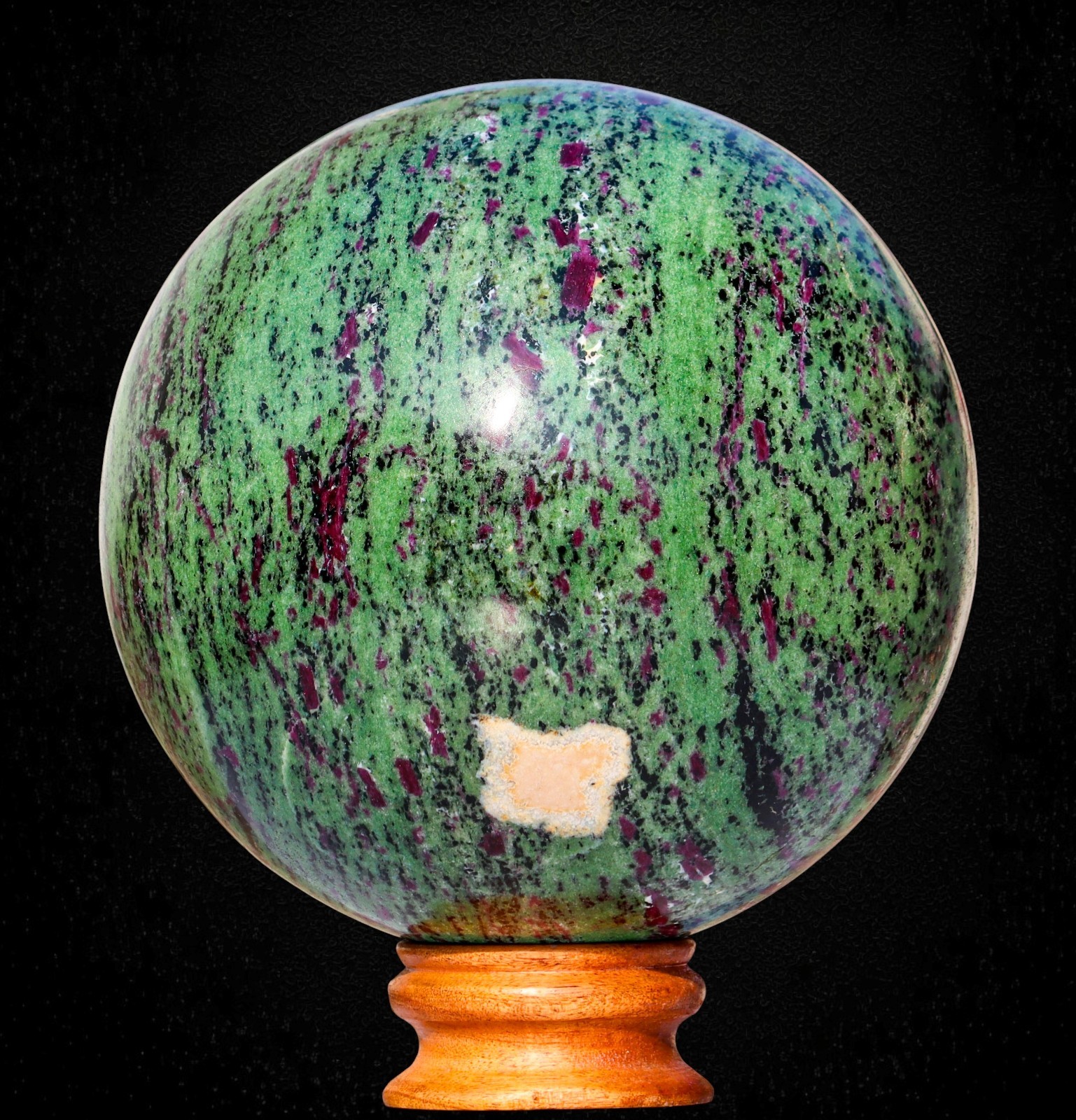 190MM Ruby Zoisite Anyolite Crystal Healing Energy Metaphysical Gemstone Sphere