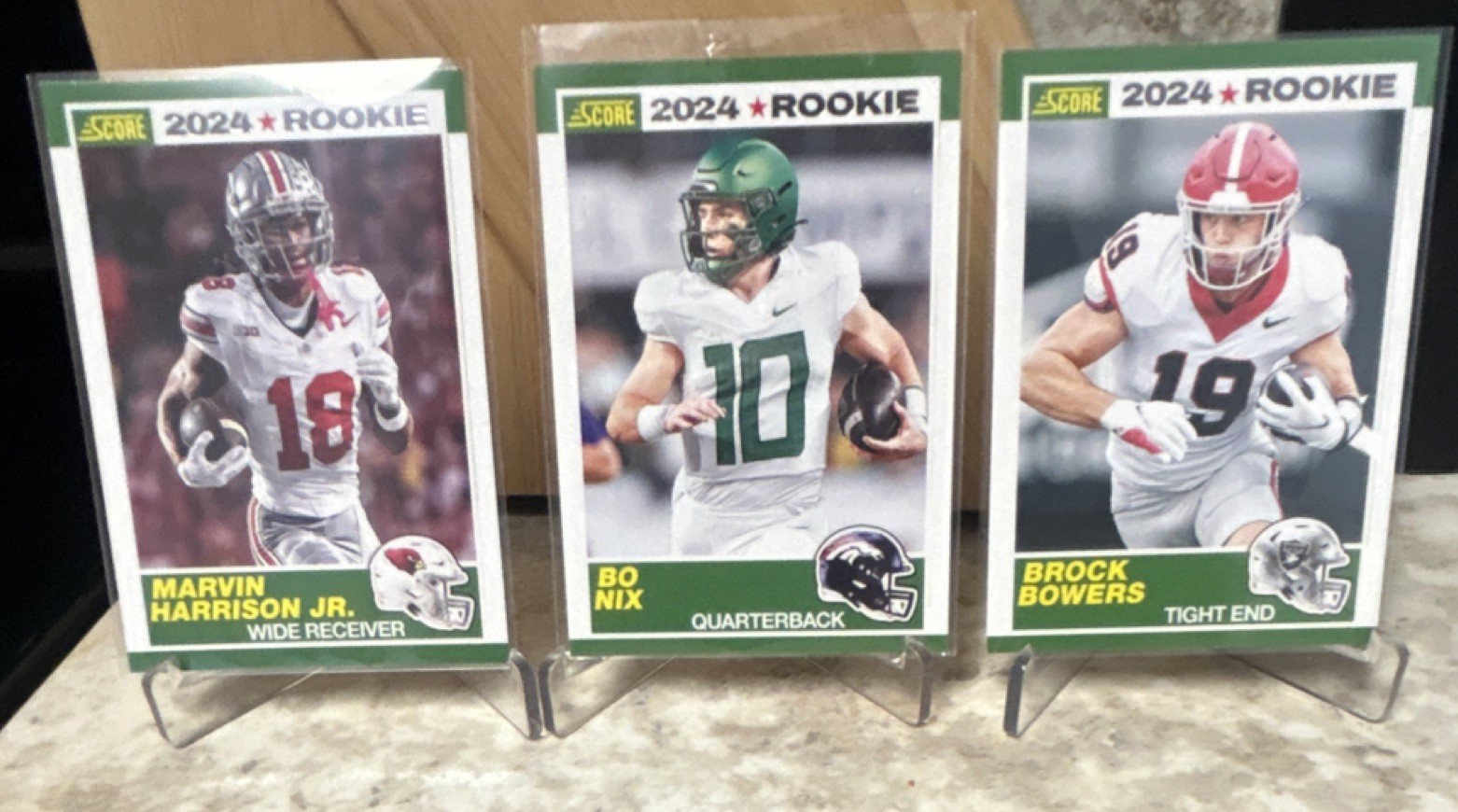 Panini Rookie Harrison Jr. Cardinals, Nix Broncos, Bowers Raiders NFL 2024 Lot