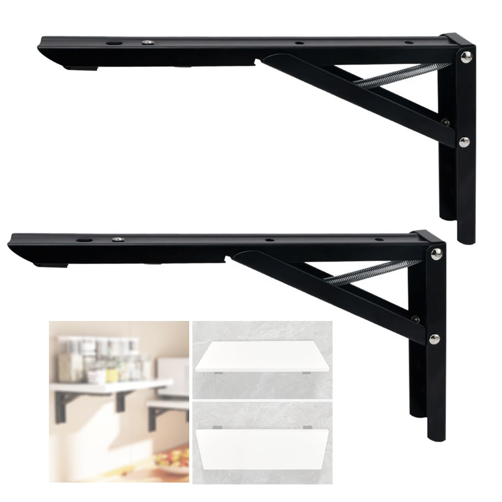 90 Degree Self Locking Folding Hinges Wall Table Drop Leaf Shelf Bracket Pair