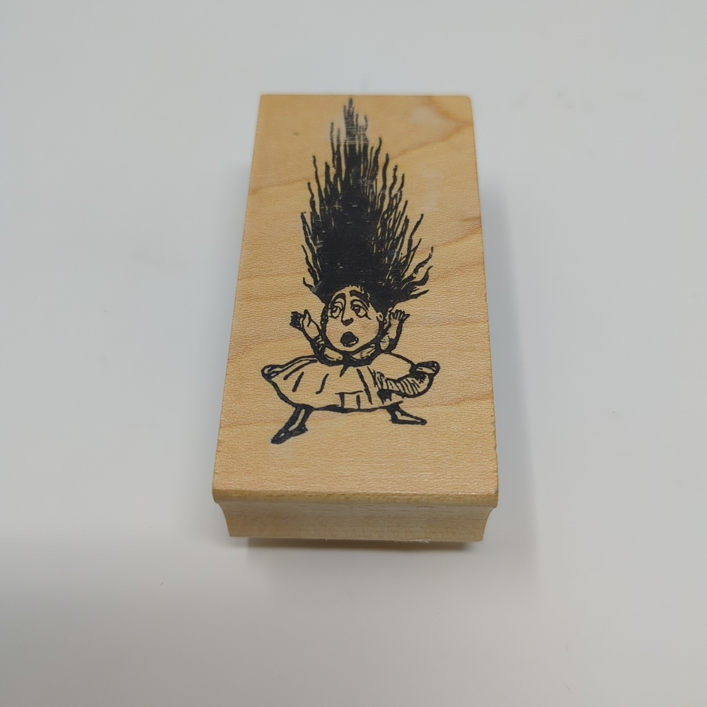 RedHead Stamp Scaredy Hair Girl Wood Mounted Rubber Stamp
