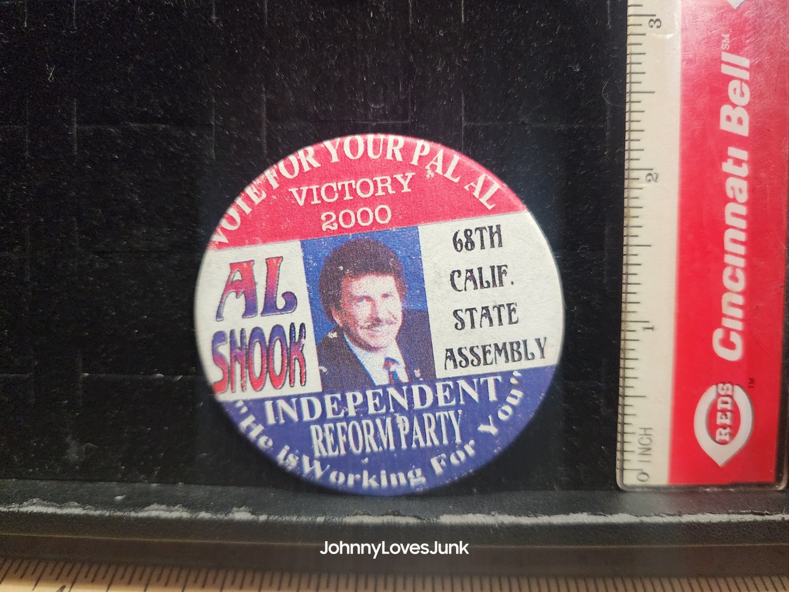 Vintage Al Shook California 68th State Assembly Political Pinback Button Used