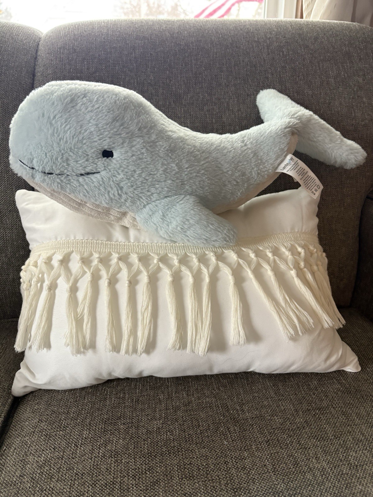 Lambs & Ivy “Oceania” Plush Baby Soft Smiling Blue Whale 