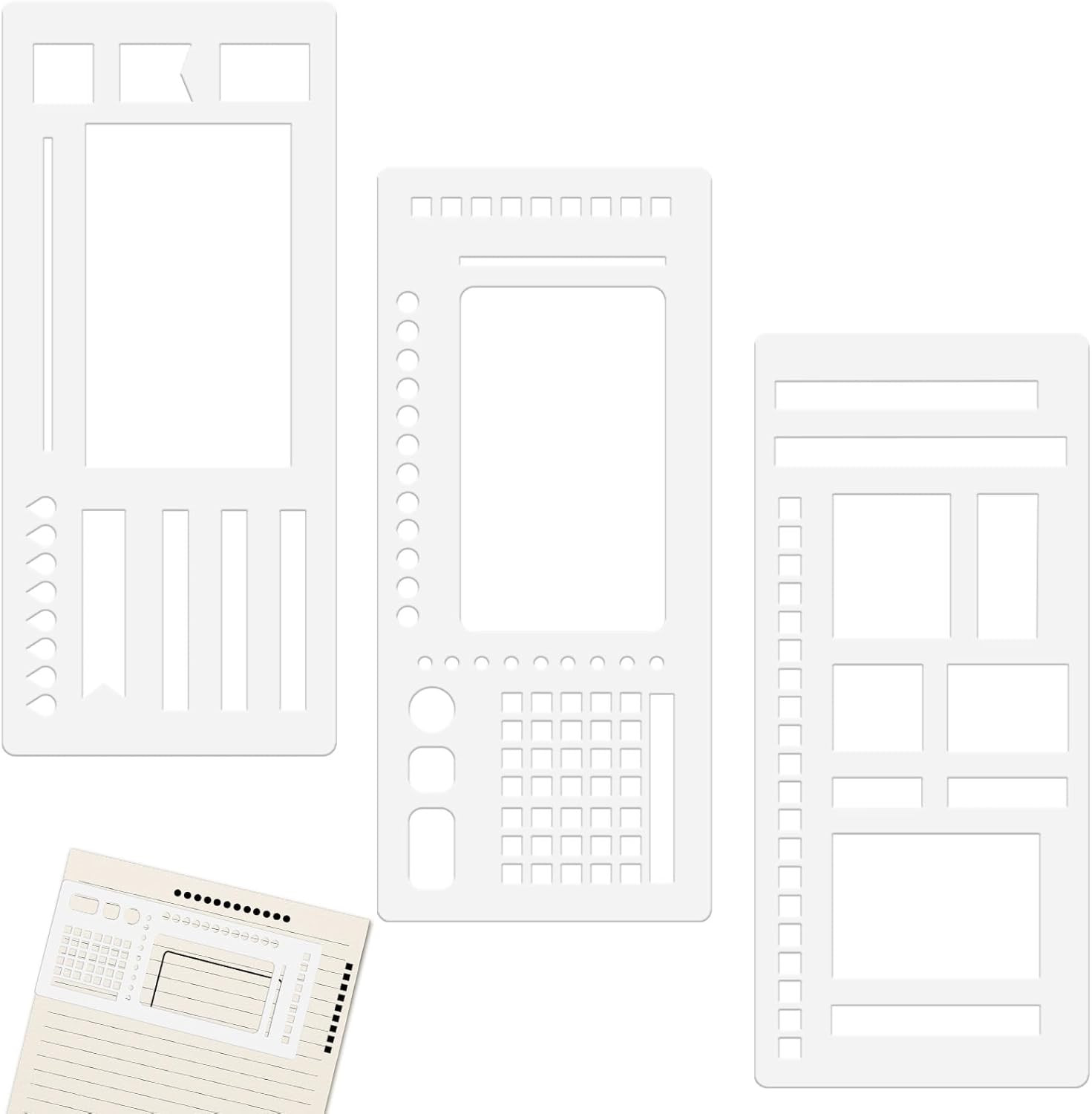 3Pcs Journal Stencil Set, Reusable Planner Stencils Templates Create Custom Week