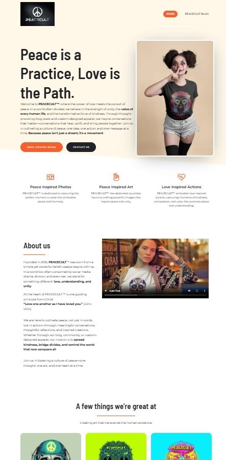 PEACECULT.COM, .NET, .ORG with Wordpress and 1 Year of FREE Hosting