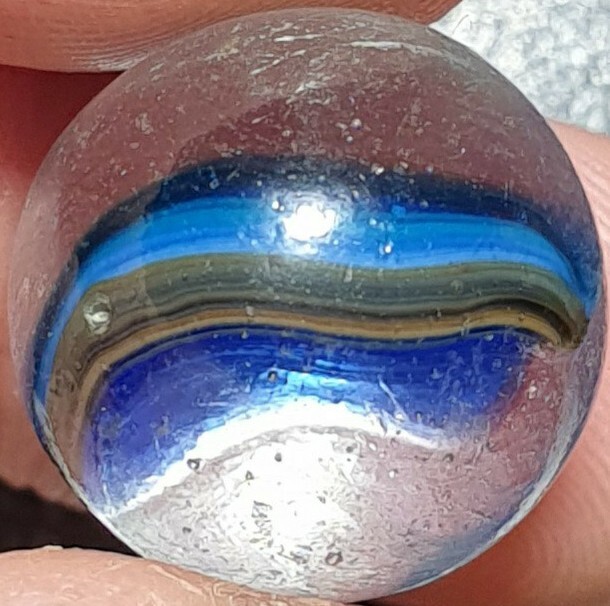 21/32"- Killer European Sheathed PATCH Style Vintage Marbles NM++++