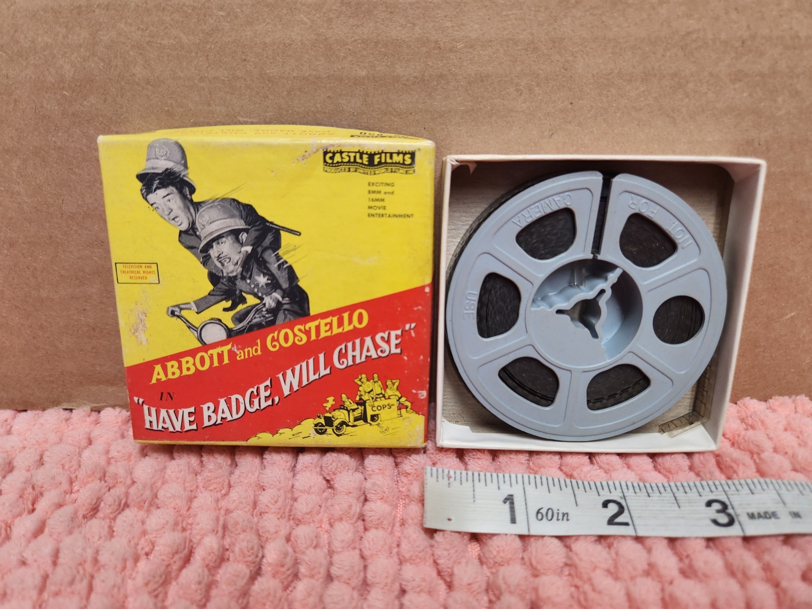 VTG Abbott & Costello 8 mm Film "Have Badge, Will Chase" w/ Original Box