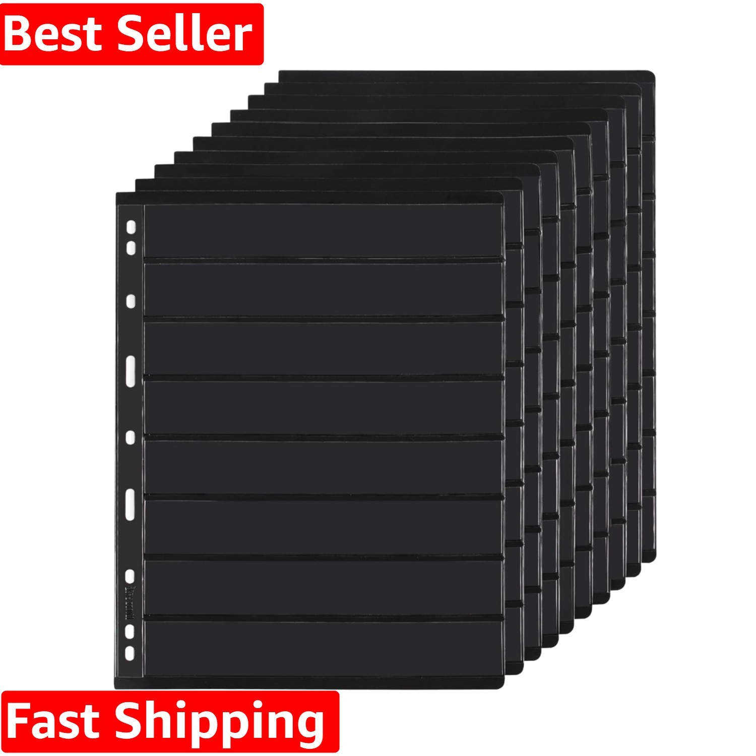 10 Sheets 20 Pages Postage Stamp Album Pages, 8 Pockets 7.7X 1.18in Stamp Col...