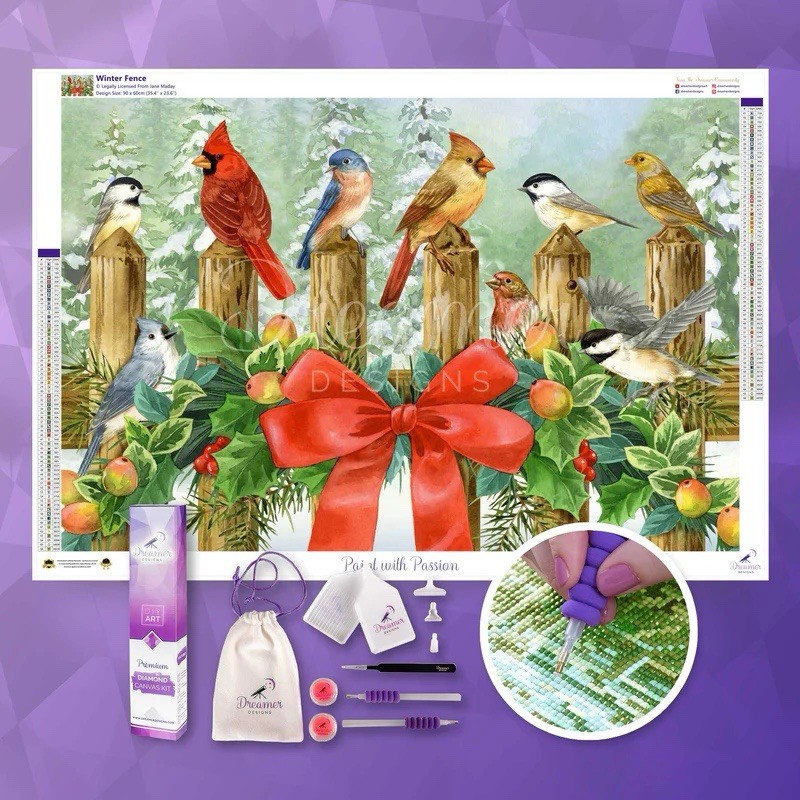 Dreamer Designs “Winter Fence” Diamond Painting Kit Sealed NEW