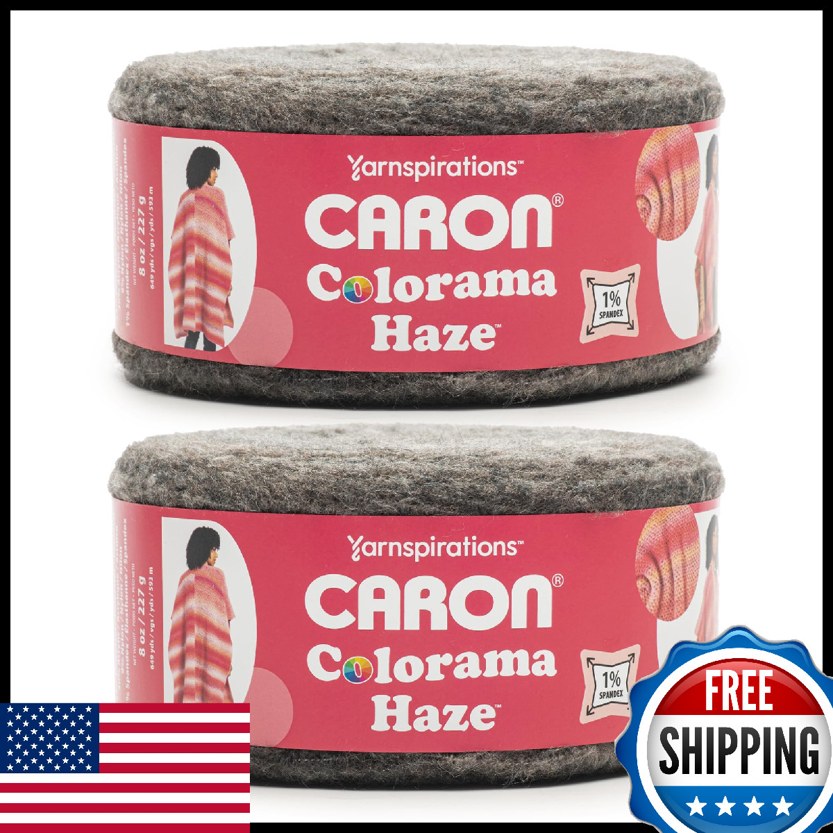 Caron Colorama Haze Midnight Yarn - 2 Skeins x 227g - Soft Felty Texture