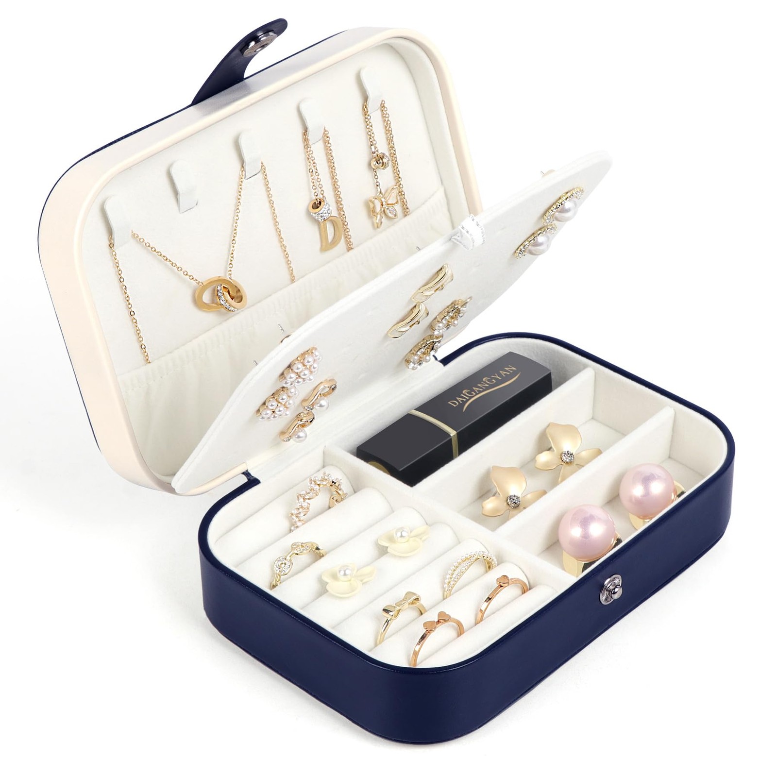 Travel Jewelry Box, Small Jewelry Organizer Boxes for Women Girls, 2 Layer Tr...