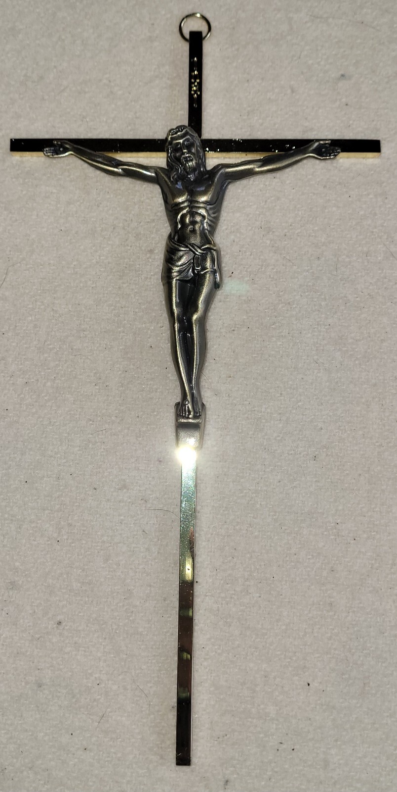 Vintage INRI Brass Cross Jesus Metal Wall Hanging Religious Classics 