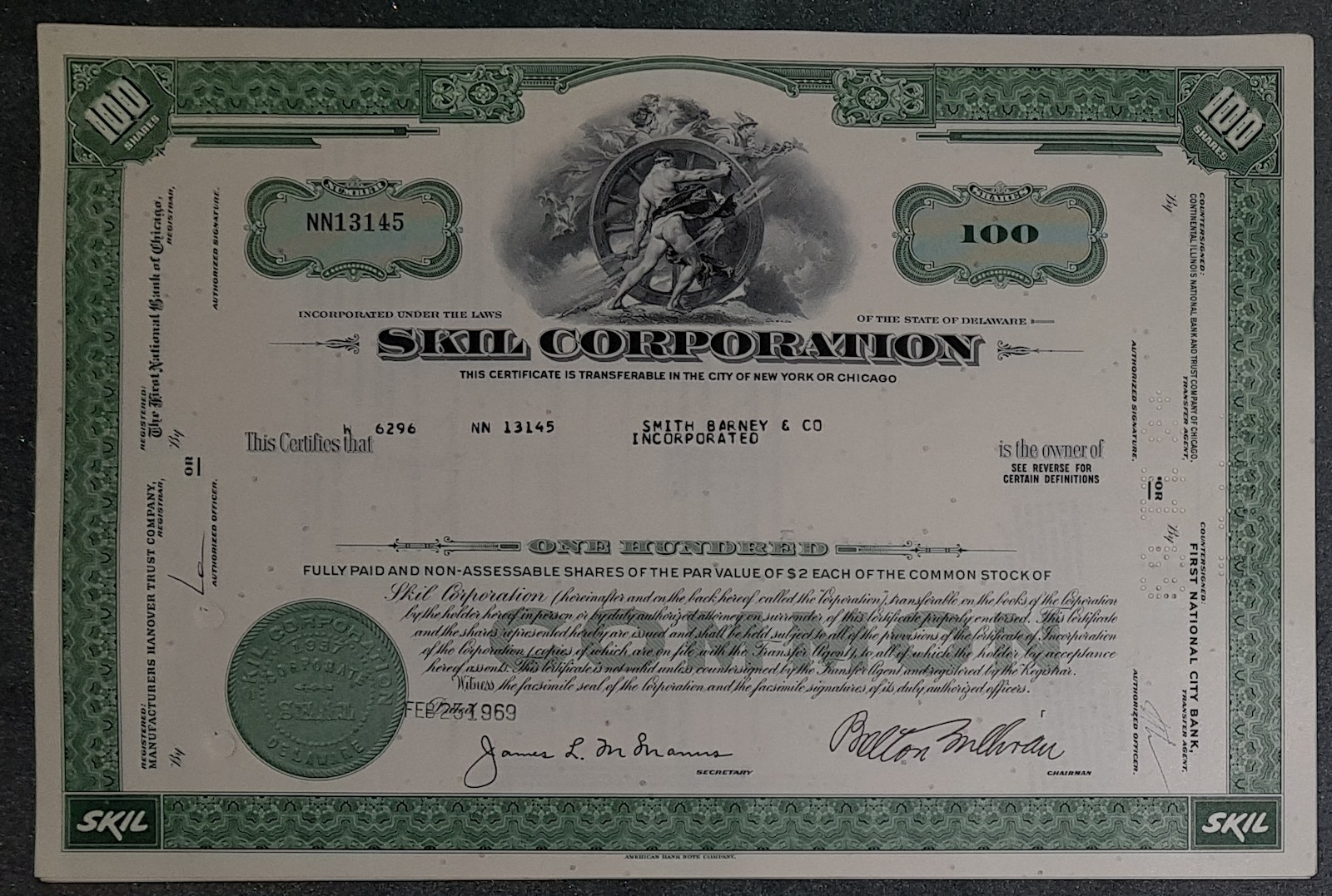 45 X Skill Corporation 1960/70s 100 shares