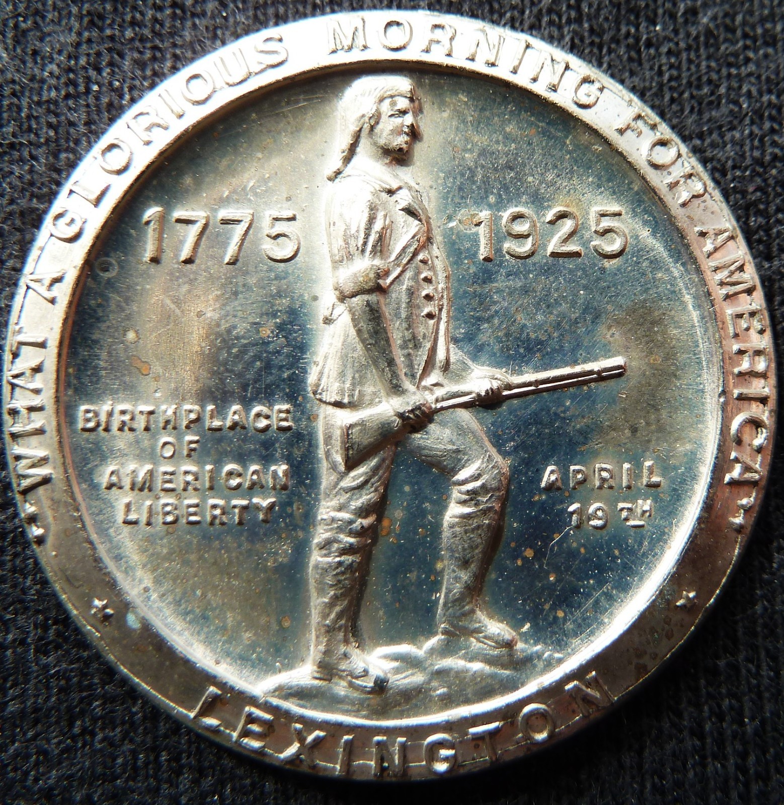 1775-1925 Lexington Patriot with Rifle Birthplace/Battle of Lexington April 19