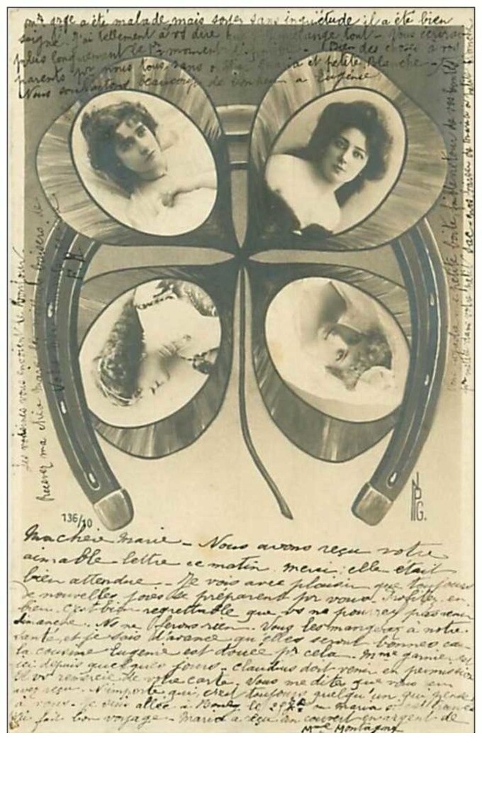 TREFLES. No. 5590. HORSESHOE. CLOVER And WOMEN'S FACE