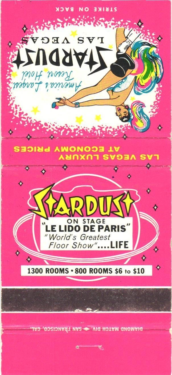 Las Vegas Nevada Stardust Hotel & Casino Vintage Matchbook Cover