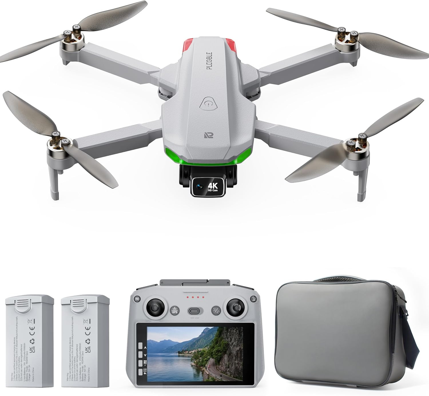 Drone with EIS 4K Camera for Adults, GPS Drone with 5.0" Screen on Controller, 7