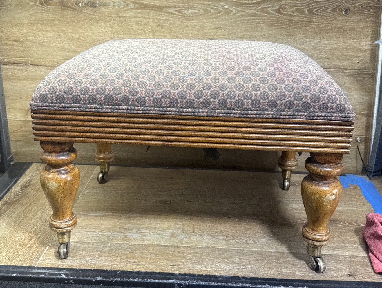 Large Vintage Regency Style Ottoman Bench - 26x19x19 - Solid Wood Project Piece