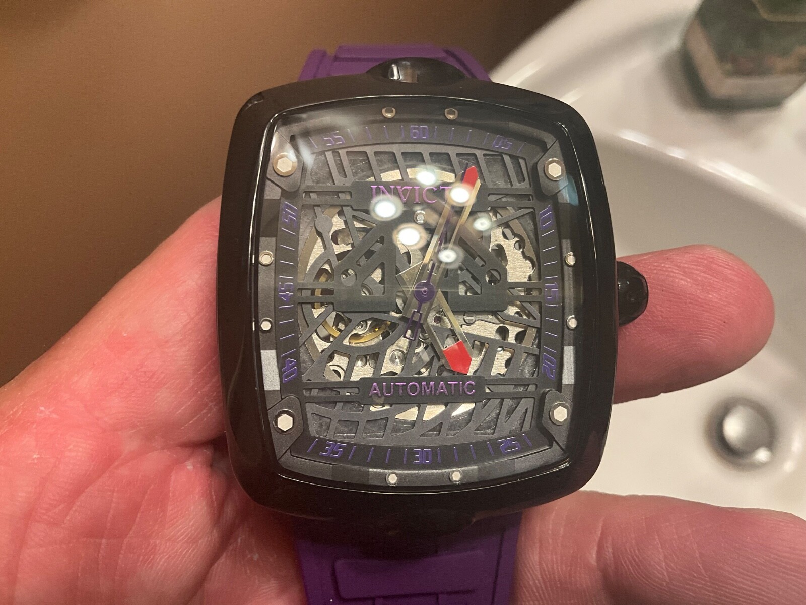 BRAND NEW INVICTA S1 DIABLO 24 JEWEL AUTOMATIC PURPLE/BLACK MSRP $1895
