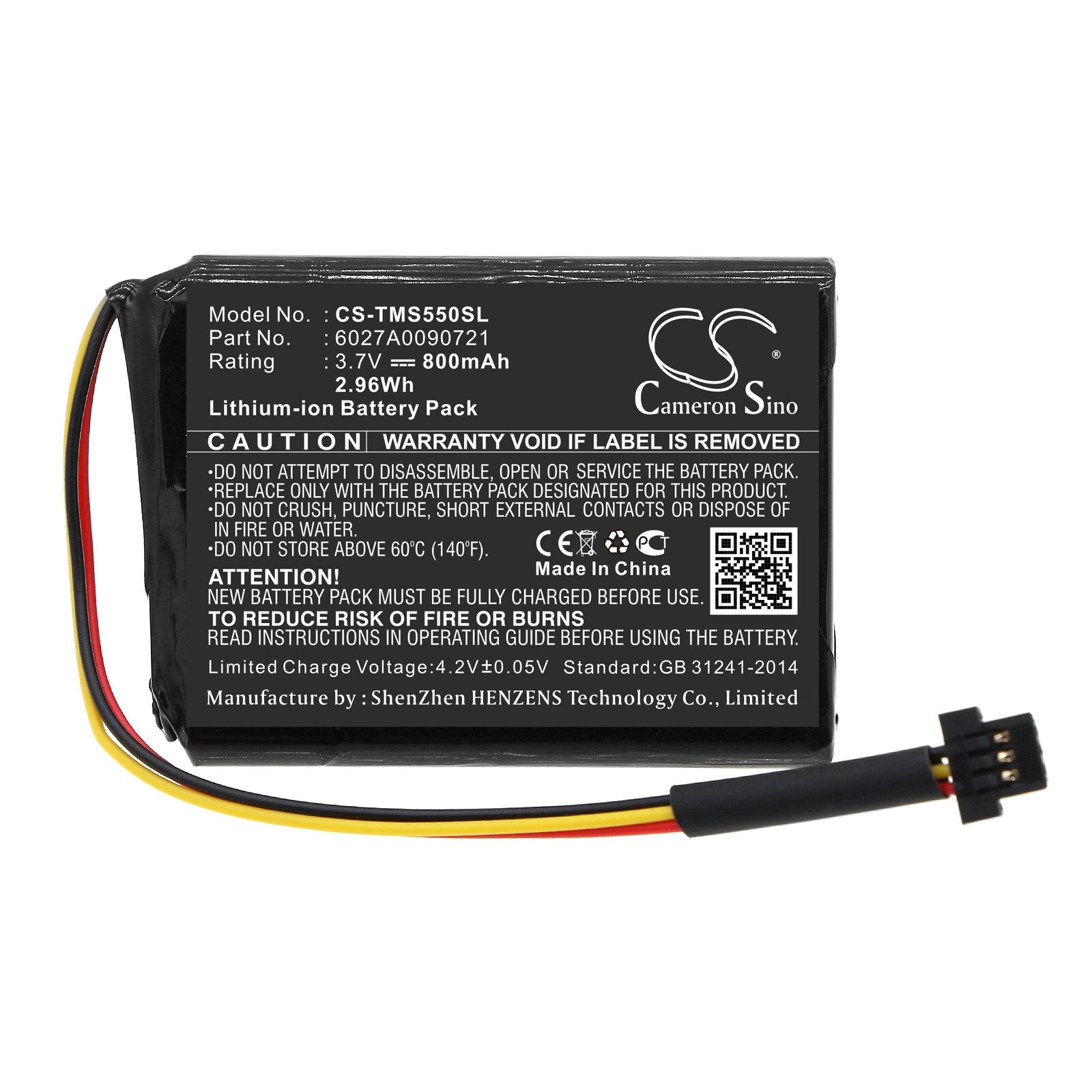 Li-Ion BATTERIE 800mAh Type 6027A0090721 For TOMTOM Start 45 45M 55 55M