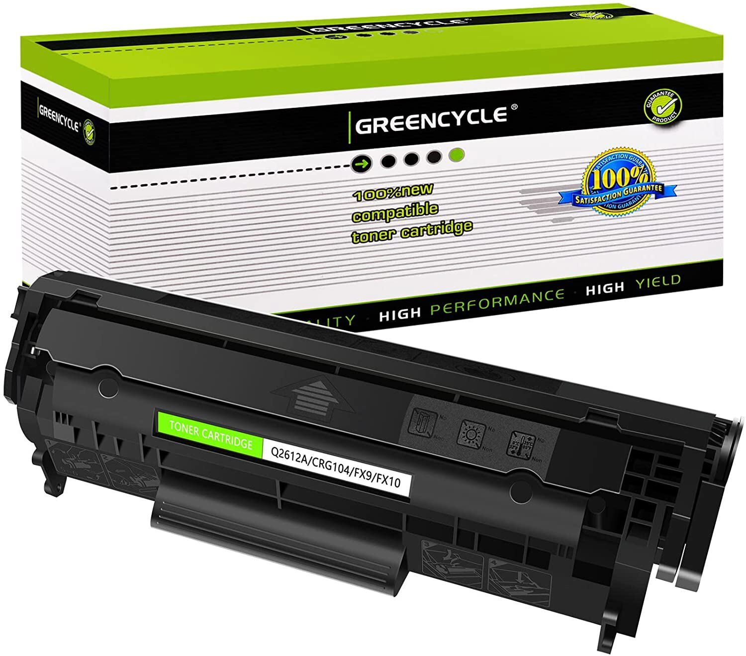 GREENCYCLE Q2612A 12A Toner Cartridge Fit for HP LaserJet 3010 3020 3030 Printer