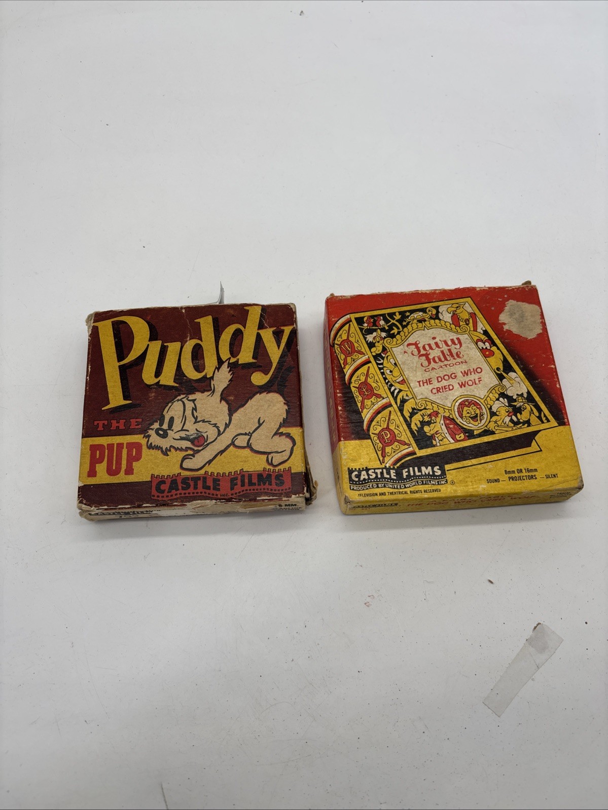16mm Film “Puddy The Pup” & “The Boy That Cried Wolf” In Original Box Lot Of 2