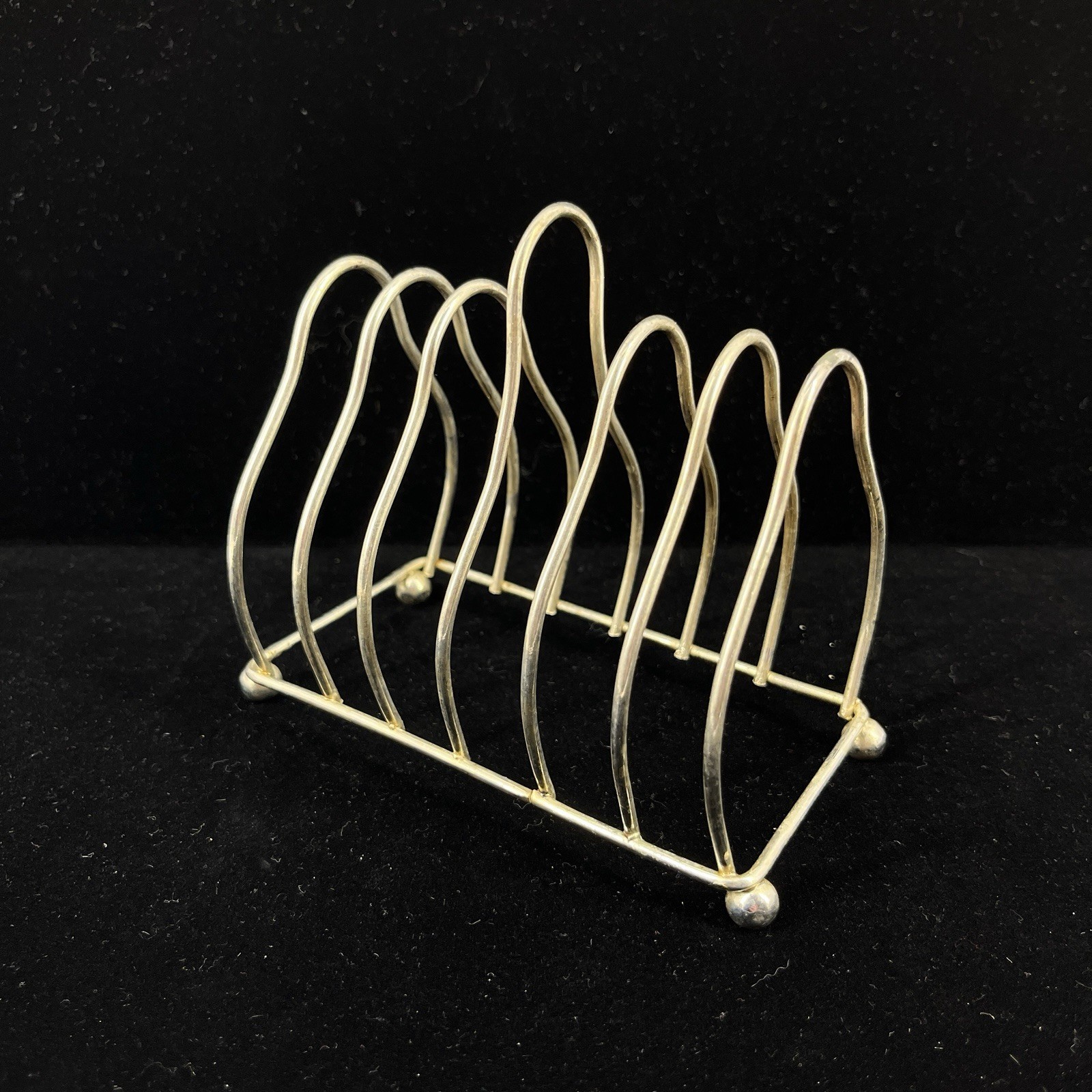 Vintage Minimalist Silver Wire Napkin Holder W/dividers For Tabletop Or Counter