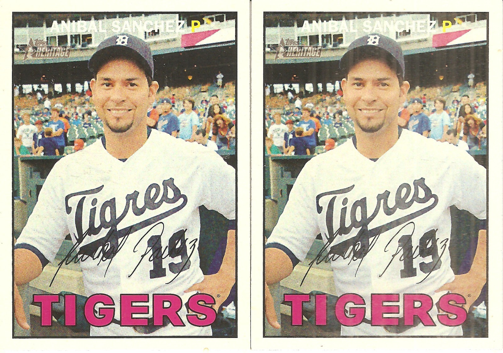 2 CARD 2016 TOPPS HERITAGE ANIBAL SANCHEZ BASEBALL CARD LOT