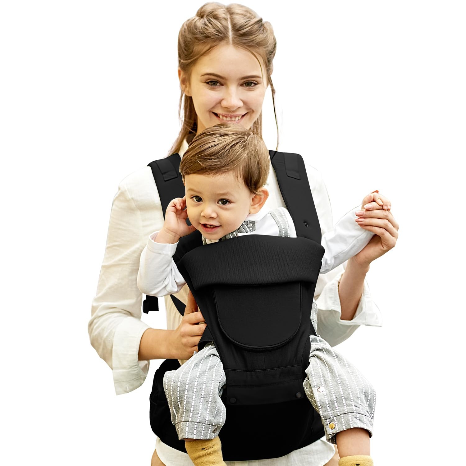Baby Carrier Newborn to Toddler,Baby Carrier with Hip Seat,Ergonomic, Safety-Cer