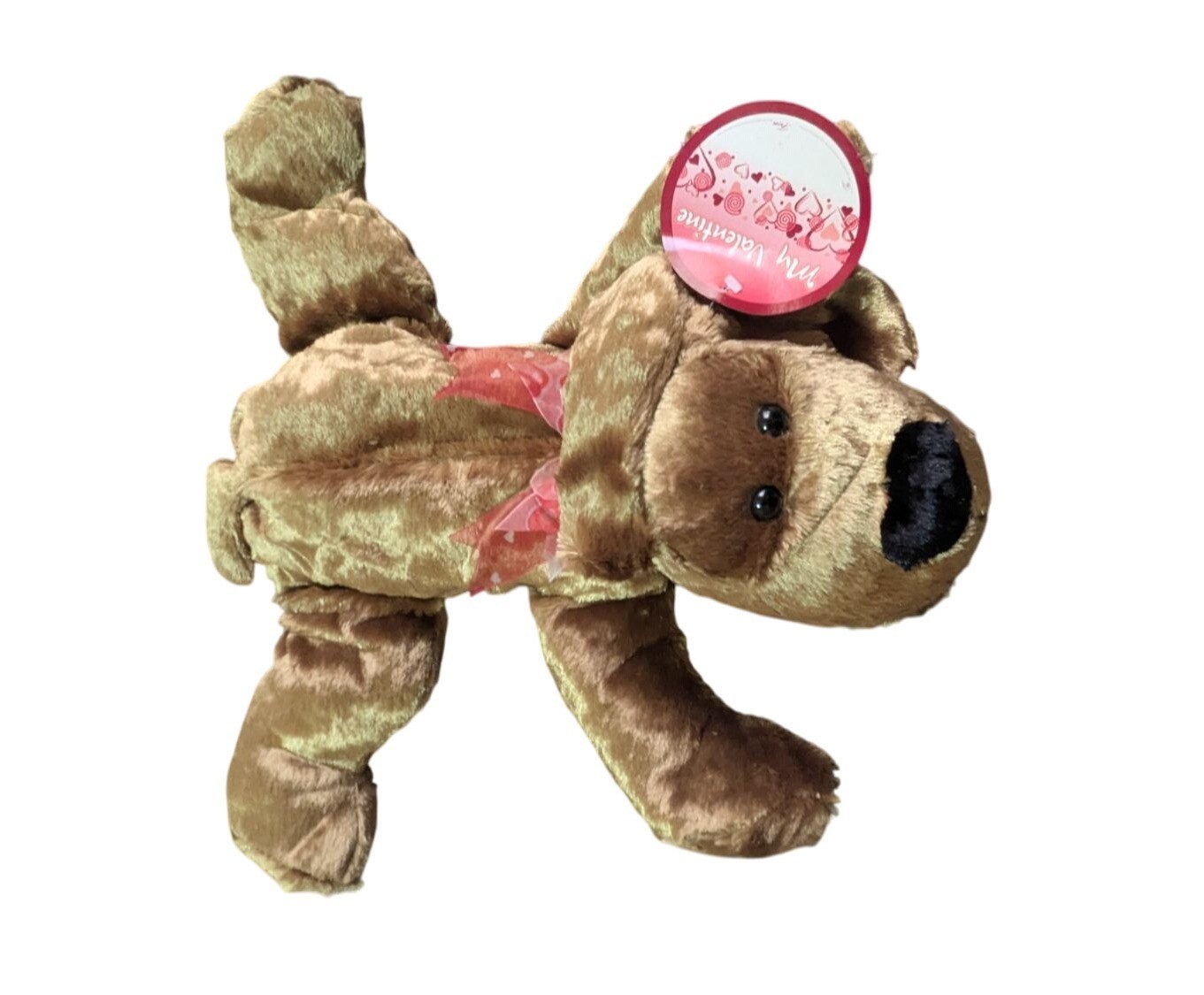 Kmart Huggable Valentine’s Plush Dog 16” Tan Soft Furry Toy 15"