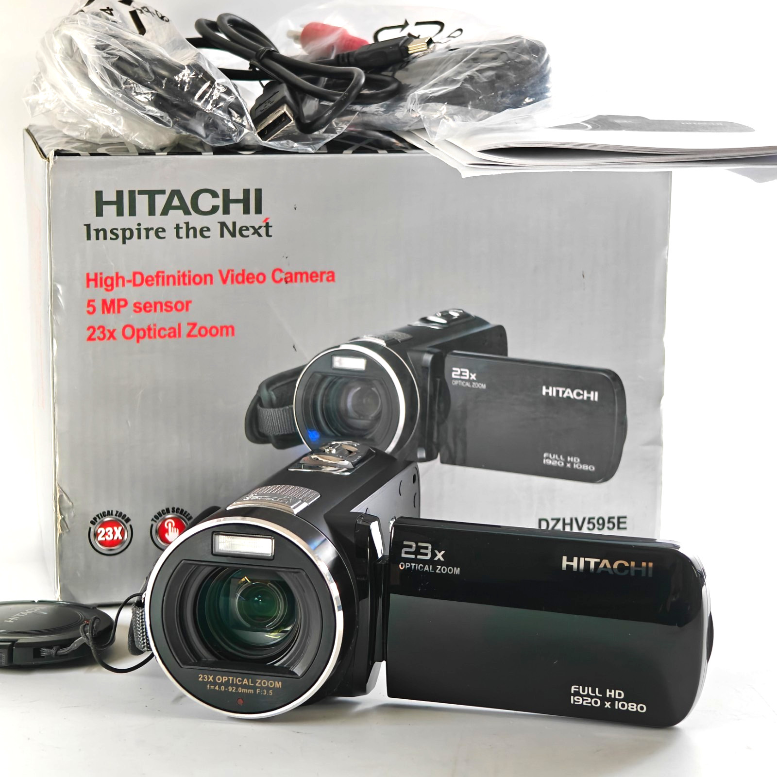 Hitachi DZHV595E Camcorder Black 5MP HD Video Camera 23x Optical Zoom - Boxed