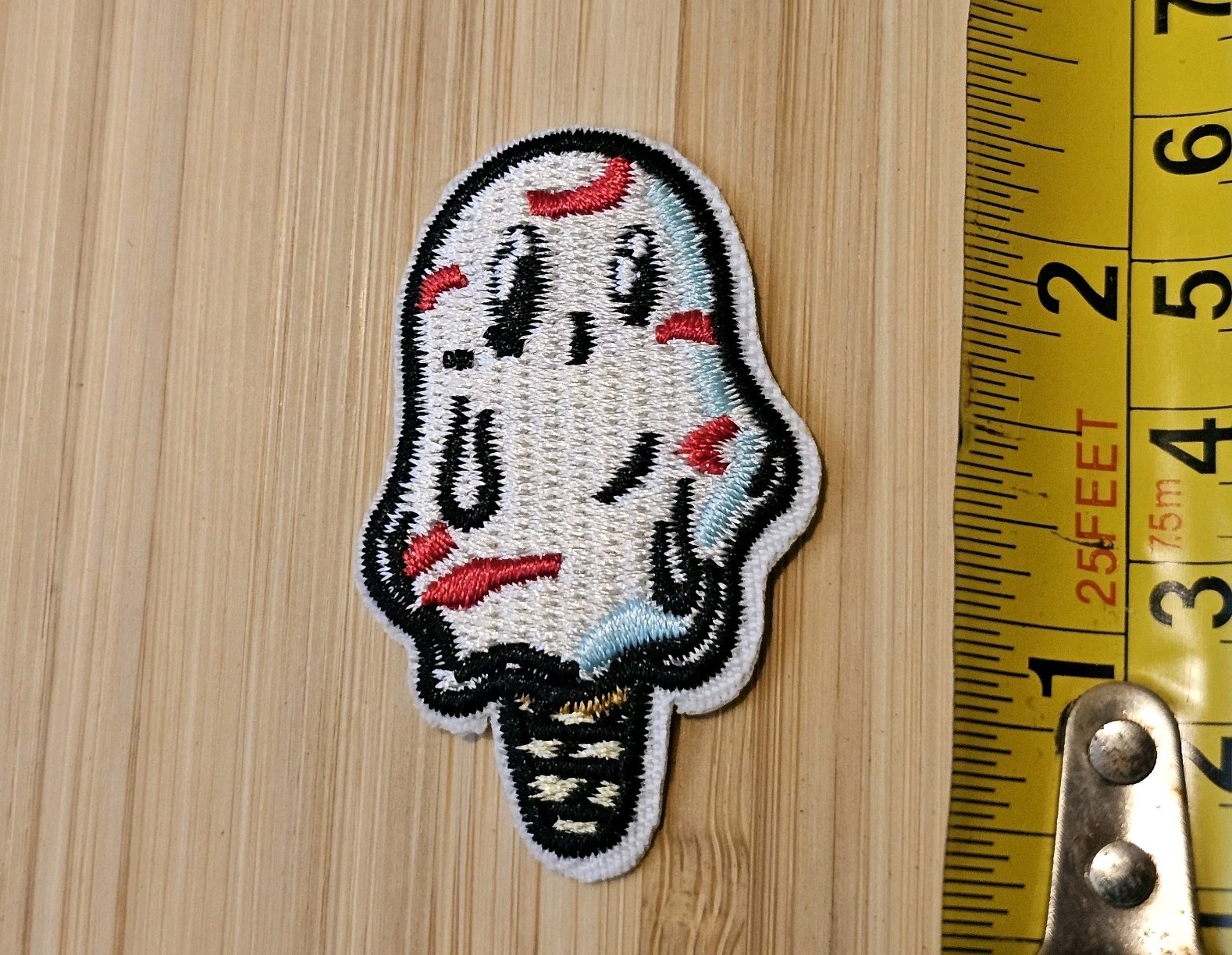 STRANGE BLEEDING GHOST ICE CREAM CONE P163 HALLOWEEN PATCH HAUNTED DRIP BLOOD 👻