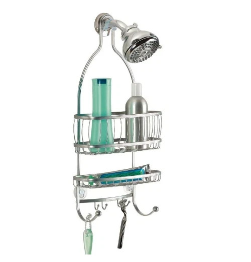 Shower Hanger Caddy Metal Wire Bath Rust Resistant Bathroom Organizer Hooks Wide