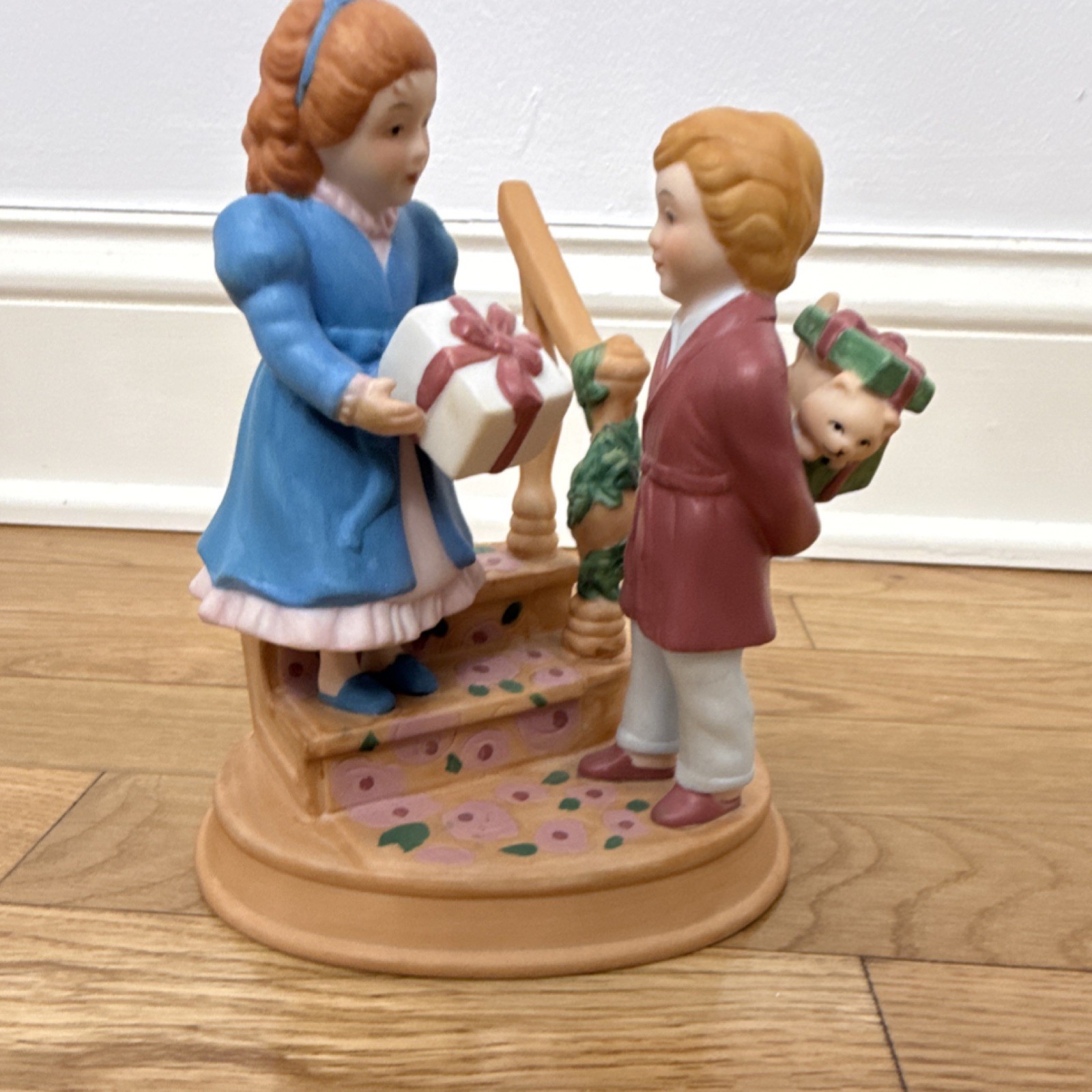 Avon Christmas Memories Fourth Edition 1984 Painted Ceramic Figurine Gift Giving
